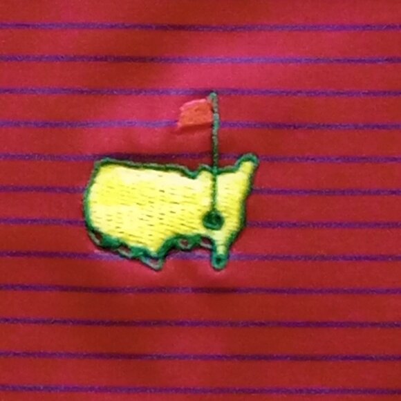 Masters Performance Red & Blue Striped Polo Shirt L Polyester Mens Short Sleeve - Picture 4 of 7